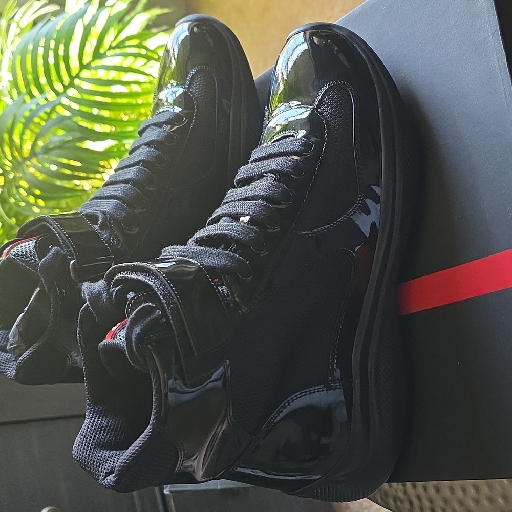 Prada Black Glossy Sneakers - Picture 6 of 6